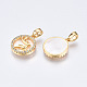 Brass Micro Pave Clear Cubic Zirconia Charms KK-Q277-006-NF-3