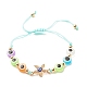 Ensemble de bracelets de perles tressées en résine mauvais œil de style 6pcs 6 BJEW-JB08338-4
