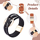 Anattasoul 4 pièces 4 couleurs bracelets multi-brins en cuir pu sertis de fermoirs magnétiques BJEW-AN0001-77-3