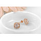 Square Real Rose Gold Plated Fashion Alloy Austrian Crystal Stud Earrings EJEW-AA00057-08-3