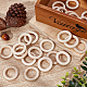 GORGECRAFT 40Pcs 40mm/1.57 inch Unfinished Solid Wooden Rings Round Natural Wood Rings Macrame Wooden Rings for DIY Craft Pendant Connectors Rings Jewelry Making Christmas Ornaments WOOD-GF0001-79-5