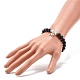 Energie-Stretch-Armband mit runden Perlen aus natürlichem Obsidian und Opalit BJEW-JB06967-5