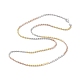 Collana con catena a sfere in argento sterling segmentato multicolore 925 da donna NJEW-A014-04-2