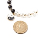 Collana di fascino in lega eaneml yin yang con perle imitazione plastica in rilievo per le donne NJEW-JN03913-7