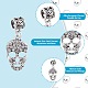 DICOSMETIC 50Pcs Skull Dangle Charms Skull Pendants with European Beads Antique Silver Skeleton Head Charms Halloween DIY Charms Punk Style Alloy Pendants for Jewelry Making FIND-DC0002-79-4