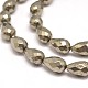 Faceted Teardrop Natural Pyrite Beads Strands G-I125-109-3