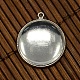 20mm Clear Domed Glass Cabochon Cover and Brass Blank Pendant Cabochon Settings for DIY Portrait Pendant Making DIY-X0127-P-2