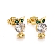 Rack Plating Brass Micro Pave Cubic Zirconia Stud Earrings EJEW-F278-01A-G-1