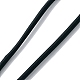 Cordons de tube en plastique rond, recouvert de ruban de soie, noir, 450~480x3~3.5mm