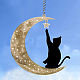 Colgante acrílico luna y gato ángel decoración ANIM-PW0001-159E-1