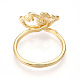 Цветочные латунные перстни RJEW-N049-01G-3