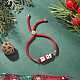 Рождественские браслеты-слайдеры ручной работы из стеклянных бусин BJEW-MZ00226-03-1