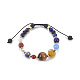 Natural Mixed Stone Braided Beads Bracelets BJEW-JB04141-1