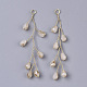 Semillas de vidrio perlas grandes colgantes envueltos en alambre X-FIND-S306-14H-2