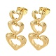 Серьги-гвоздики из латуни в форме сердца EJEW-F389-05G-4