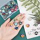 SUNNYCLUE 30pcs 10 color Platinum Plated Brass Glass Flat Round with Tree Jewelry Snap Buttons SNAP-SC0001-01-NR-3