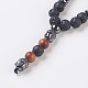 Natural Lava Rock Beaded and Natural & Synthetic Mixed Stone Pendant Necklaces NJEW-I221-02-3