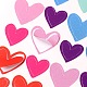 Heart Pattern DIY Cloth Picture Stickers AJEW-L053-02-2