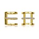 Brass Cuff Earrings and Hoop Earrings Sets EJEW-BB35145-7