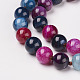 Natürliche gefärbte Achat Perlen Halsketten NJEW-F139-6mm-01-2