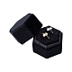 ベルベットリングボックス  婚約花嫁の結婚式の写真撮影に最適  六角  ブラック  4.6x5.3x4.8cm VBOX-WH0006-01-1