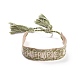 Плетеный браслет из поликоттона (полиэфирного хлопка) с подвеской-кисточкой «слово счастья» BJEW-F429-12-1