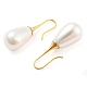 Plastic Pearl Teardrop Dangle Earrings EJEW-C067-23D-G-2