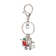 Tibetan Style Alloy Doctor Hat & Book Pendant Keychain with Apple Resin Charms KEYC-TA00006-1