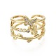 Brass Micro Pave Clear Cubic Zirconia Cuff Rings RJEW-S044-100-NF-3