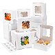 BENECREAT 20 Pcs White Small Cake Boxes with Window CON-BC0007-30-1