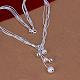 Popular Silver Color Plated Brass Multi-strand Snake Chain Necklaces NJEW-BB12860-2