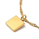 Clear Cubic Zirconia Square with Arch Pendant Necklace with Singapore Chains NJEW-P273-01G-4
