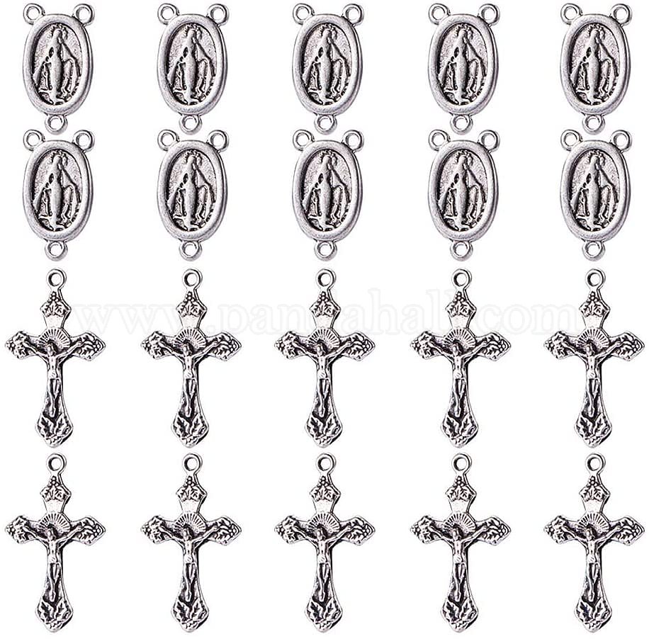 100 Connecteurs Ovales Mary Argenté - FC1301, Pour Création Bijoux Ou DIY