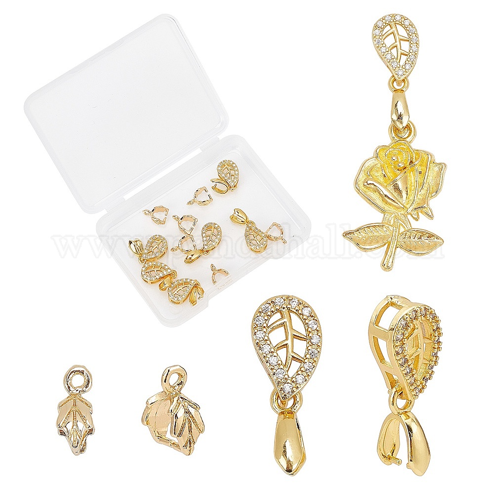 thumbnail image 2 of Potktt 10 Pcs 5 Styles Brass Cubc Zrcona Frut Charms Colorful 2 of 12