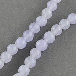 Chapelets de perles de jade naturel, teinte, ronde, lilas, 8mm, Trou: 1mm, Environ 48 pcs/chapelet, 14.9 pouce