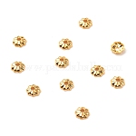 Brass Bead Cap, Long-Lasting Plated, Flower, Multi-Petal, Real 18K Gold Plated, 3.5x1mm, Hole: 1mm