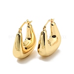 Массивные трапециевидные серьги-кольца из латуни с реечным покрытием для женщин, без кадмия и без свинца, реальный 18k позолоченный, 27.5x24.5x8.8 мм, штифты : 0.9x1.8 мм