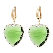 Серьги-кольца со стеклянным сердцем EJEW-Q800-18KCG