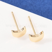 Серьги-гвоздики в форме луны из латуни для женщин EJEW-G441-06A-G