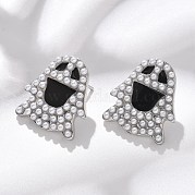 Серьги-гвоздики из латуни из АБС-пластика с искусственным жемчугом EJEW-B132-02P