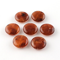 Плоские круглые имитация драгоценных камней акриловые бусины OACR-R051-14