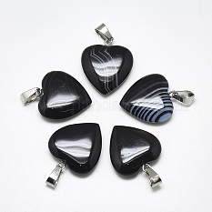 Natural Banded Agate/Striped Agate Pendants G-T122-24D
