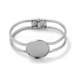 Fabricación de brazaletes de latón chapado en bastidor, base de brazalete en blanco, Plateado de larga duración, sin plomo y el cadmio, plano y redondo, Platino, diámetro interior: 2-3/8 pulgada (6.15 cm), Bandeja: 25 mm