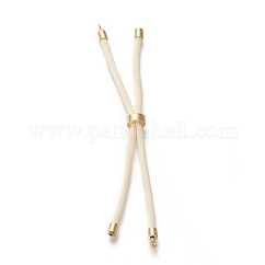 Fabricación de pulsera de hilo trenzado de nylon, fabricación de pulsera deslizante, con fornituras de latón, dorado, mocasín, 8.66~9.06 pulgada (22~23 cm), agujero: 2.8 mm, longitud de una sola cadena: aproximadamente 4.33~4.53 pulgada (11~11.5 cm)