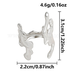 Anneaux de manchette ouverts en acier inoxydable 304, corail, couleur inoxydable, 31mm, nous taille 12 3/4 (22mm)
