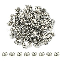 304 Stainless Steel Ear Nuts, Friction Earring Backs for Stud Earrings,  Stainless Steel Color, 5x4x2.5mm, Hole: 1mm