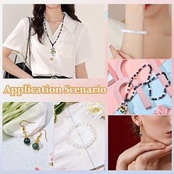 100шт круглые бусины из натурального граната с прочной эластичной эластичной нитью G-SZ0002-34