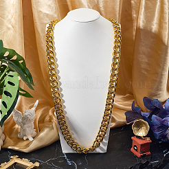 1 collier chaîne cubaine en alliage d'aluminium de 19 mm&nbsp;NJEW-SP0001-20B