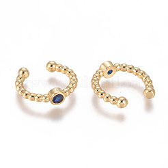 Серьги-манжеты с цирконом из позолоченной латуни&nbsp;EJEW-L244-05A