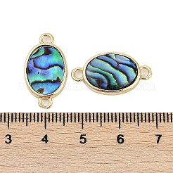 Messing Pavé natürliche Paua Muschel Verbinder Charms&nbsp;KK-M299-01E-G
